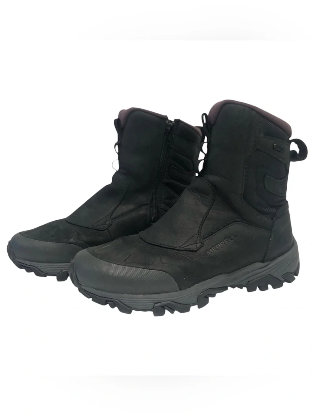 Merrell Cold Pack Ice + Zip Polar WP Black Leather Women Winter Boots